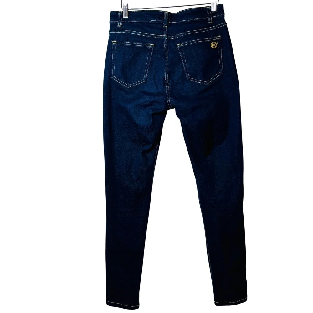 Michael Kors Izzy Skinny Jeans Womens 8 MK Logo‎ Denim